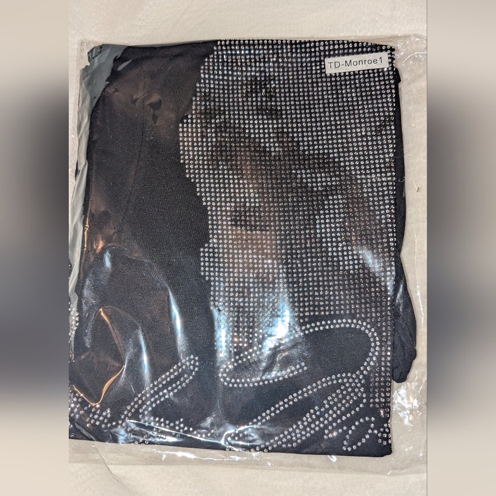 Shiny Tank Dress Midi One Size Assorted Design Embellishment Black - Picture 4 of 9